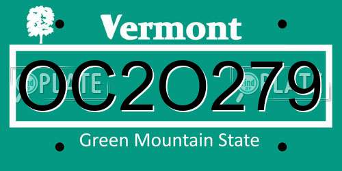 OC2O279 Vermont License Plate