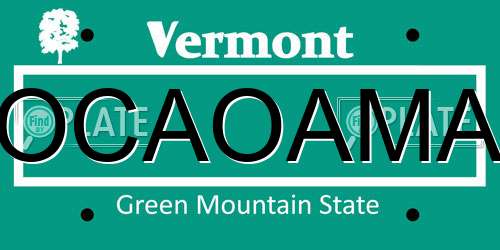 OCAOAMA Vermont License Plate