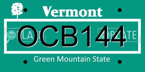 OCB144 Vermont License Plate