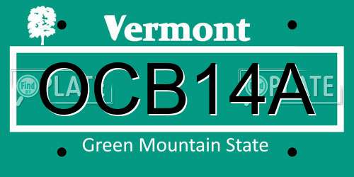 OCB14A Vermont License Plate
