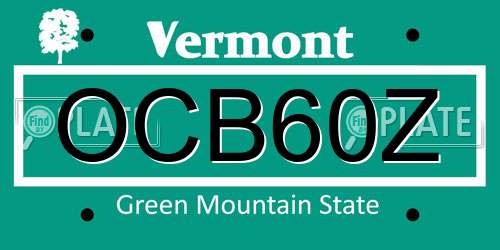 OCB60Z Vermont License Plate
