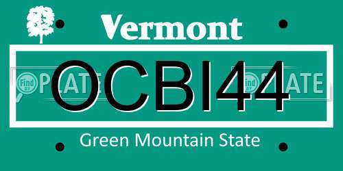 OCBI44 Vermont License Plate