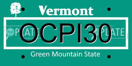 OCPI30 Vermont License Plate