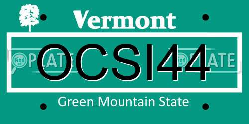 OCSI44 Vermont License Plate