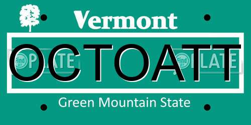 OCTOATT Vermont License Plate