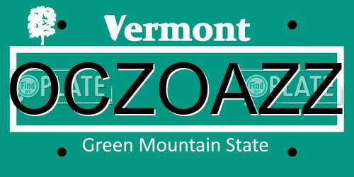 OCZOAZZ Vermont License Plate