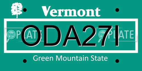 ODA27I Vermont License Plate