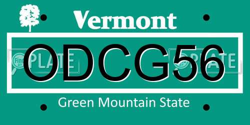 ODCG56 Vermont License Plate