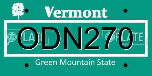 ODN270 Vermont License Plate