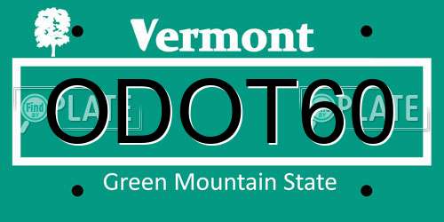 ODOT60 Vermont License Plate