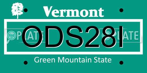 ODS28I Vermont License Plate
