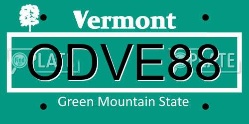 ODVE88 Vermont License Plate