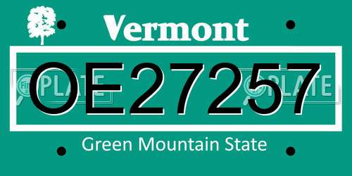 OE27257 Vermont License Plate