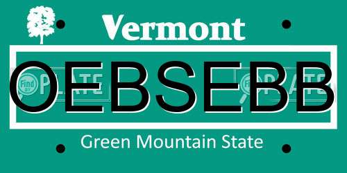 OEBSEBB Vermont License Plate