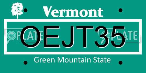 OEJT35 Vermont License Plate