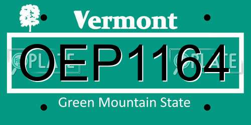OEP1164 Vermont License Plate