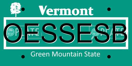 OESSESB Vermont License Plate