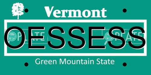 OESSESS Vermont License Plate