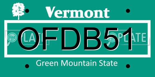 OFDB51 Vermont License Plate