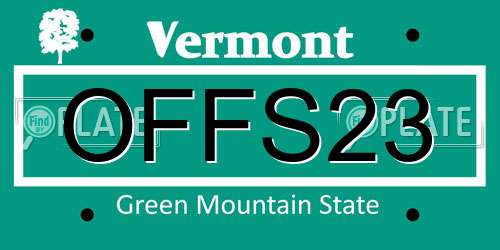OFFS23 Vermont License Plate