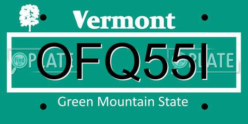 OFQ55I Vermont License Plate