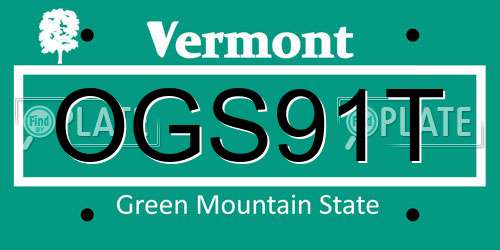 OGS91T Vermont License Plate
