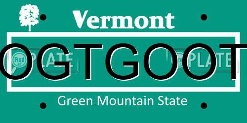 OGTGOOT Vermont License Plate