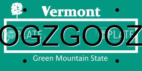 OGZGOOZ Vermont License Plate