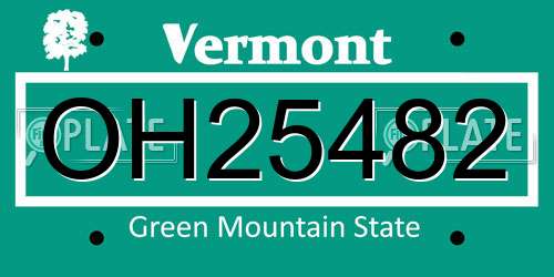 OH25482 Vermont License Plate