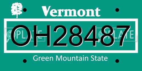 OH28487 Vermont License Plate