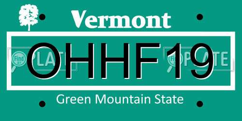 OHHF19 Vermont License Plate