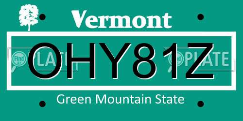 OHY81Z Vermont License Plate