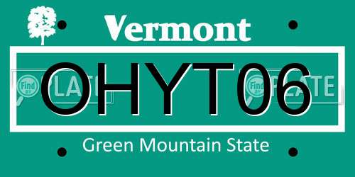 OHYT06 Vermont License Plate