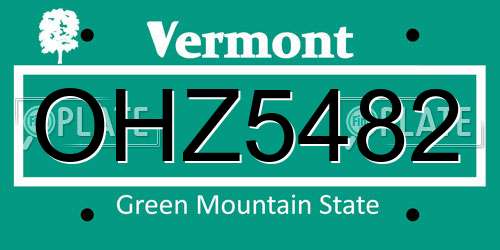 OHZ5482 Vermont License Plate