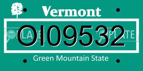 OI09532 Vermont License Plate