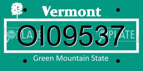OI09537 Vermont License Plate