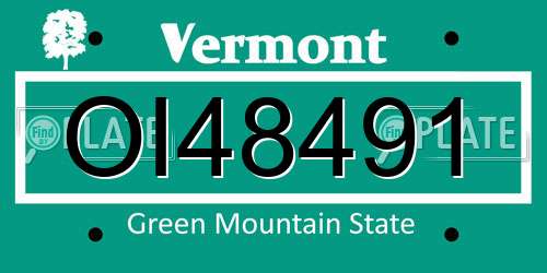 OI48491 Vermont License Plate
