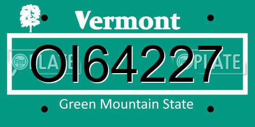 OI64227 Vermont License Plate
