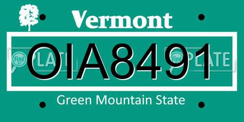 OIA8491 Vermont License Plate