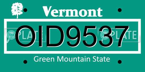 OID9537 Vermont License Plate