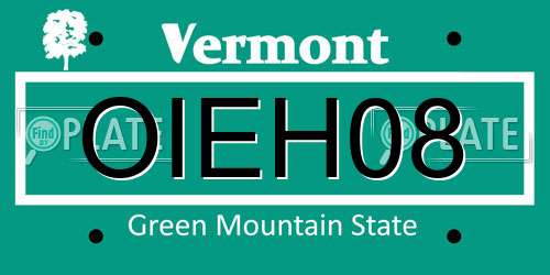 OIEH08 Vermont License Plate