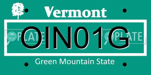 OIN01G Vermont License Plate