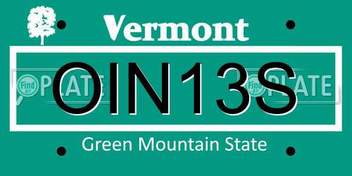 OIN13S Vermont License Plate