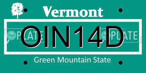 OIN14D Vermont License Plate