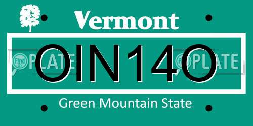OIN14O Vermont License Plate