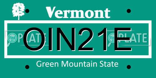 OIN21E Vermont License Plate