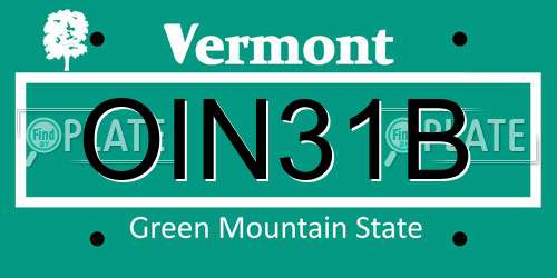 OIN31B Vermont License Plate