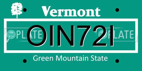 OIN72I Vermont License Plate