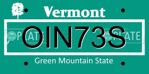OIN73S Vermont License Plate
