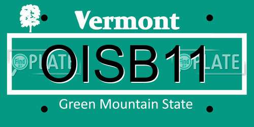 OISB11 Vermont License Plate